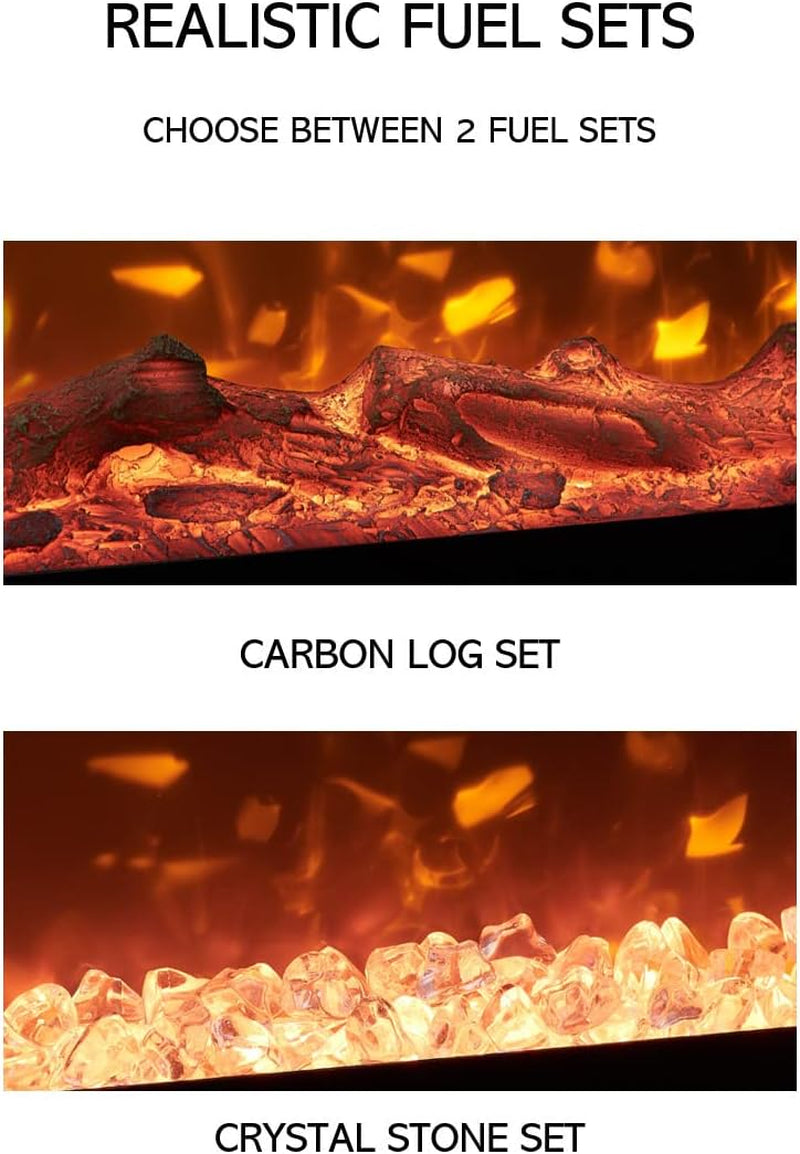 Electric Fire Place Heater for the Wall Mount, Living Room Black 30 Inches/12 Flame Colors