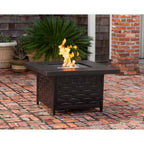 Armstrong 42 In. X 24 In. Square Cast Aluminum LPG Fire Pit Table in Antique Bronze
