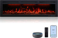 60 Inch Electric Fireplace Heater, Smart Control via Alexa& App, Recessed and Wall Mounted Fireplace Insert with Multicolor Realistic Flame Effects,Crackling Sound and Logs& Crystal,5100Btus, Black