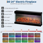Fireplace TV Stand, 75'' TV Stand with 40" Fireplace, Electric Fireplace Heater, Entertainment Center with Frame and LED Light Colors, TV Console Cabinet