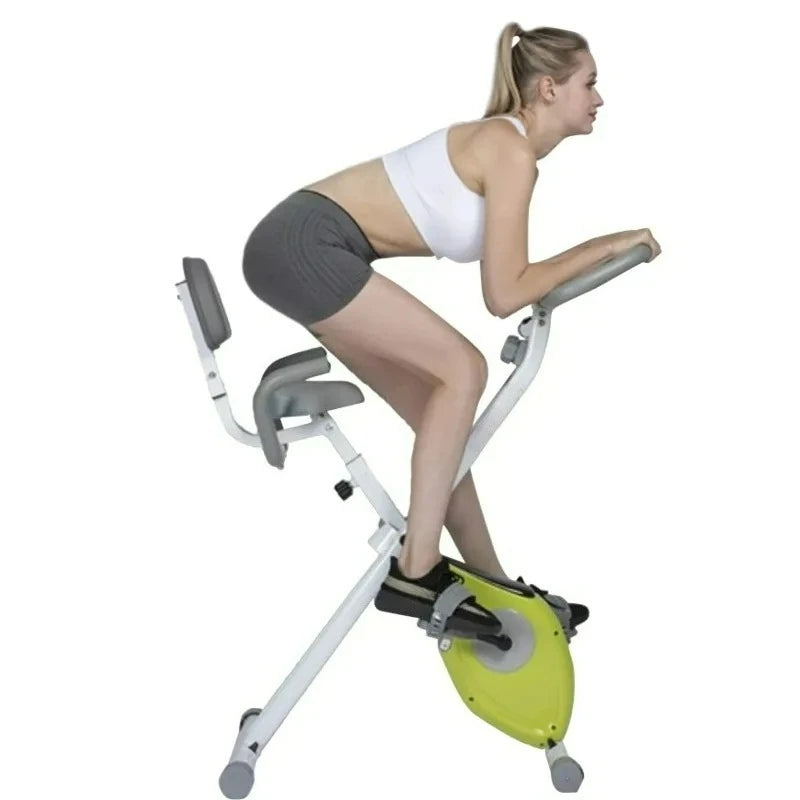 Silent Cycling Foldable Indoor Aerobic Fitness Sports Equipment - Magnetically Controlled Home Use Fat-Burning Exercise Bike