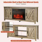 59'' Fireplace TV Stand W/ 25'' 1350W Electric Fireplace Heater