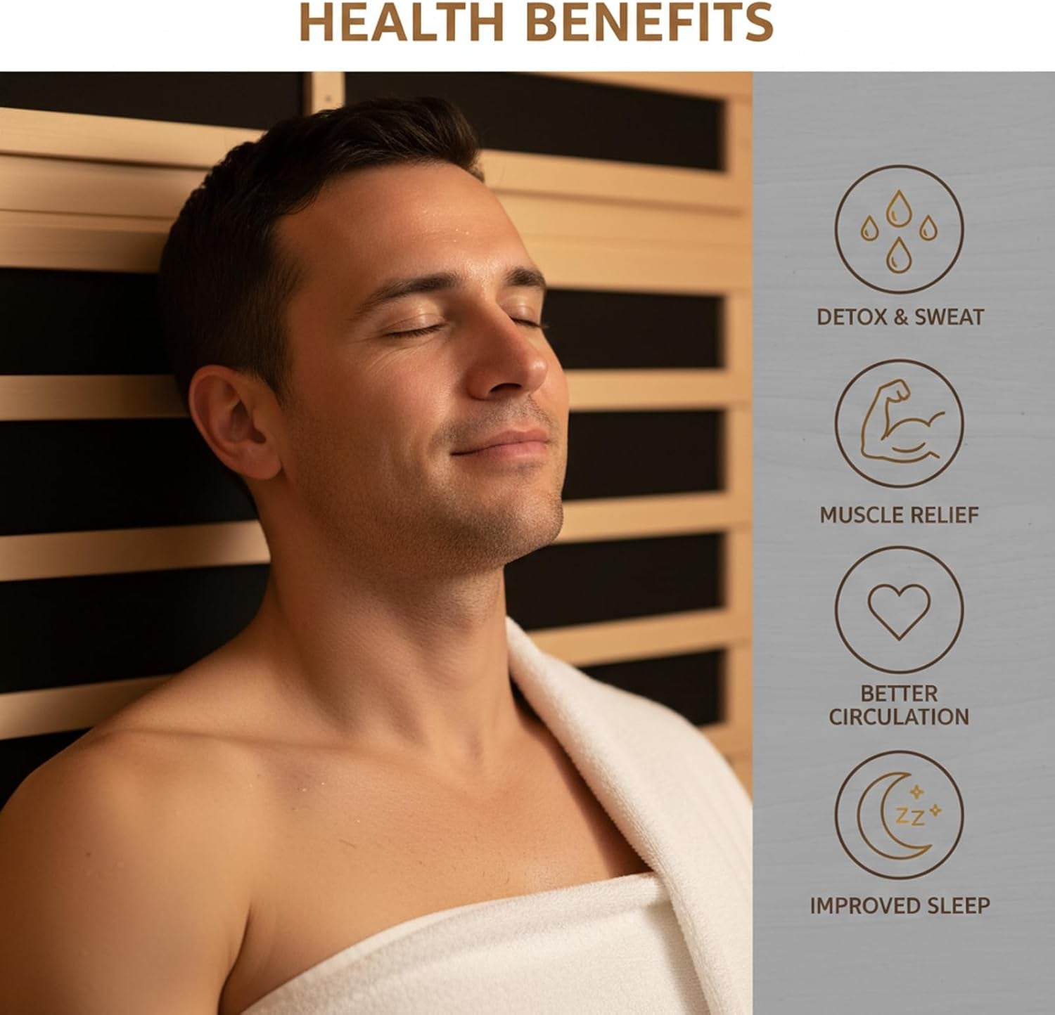 2 Person Far Infrared Sauna, 1800W Low EMF Wooden Infrared Sauna Room for Home, 8 Heating Panels Therapy Sauna with Hemlock Wood, Indoor Sauna Spa for Relaxation, Muscle Relief (Double Person Sauna)