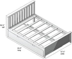 Max & Lily Full Bed, Wood Bed Frame with Headboard for Kids with Trundle, Slatted, Blue