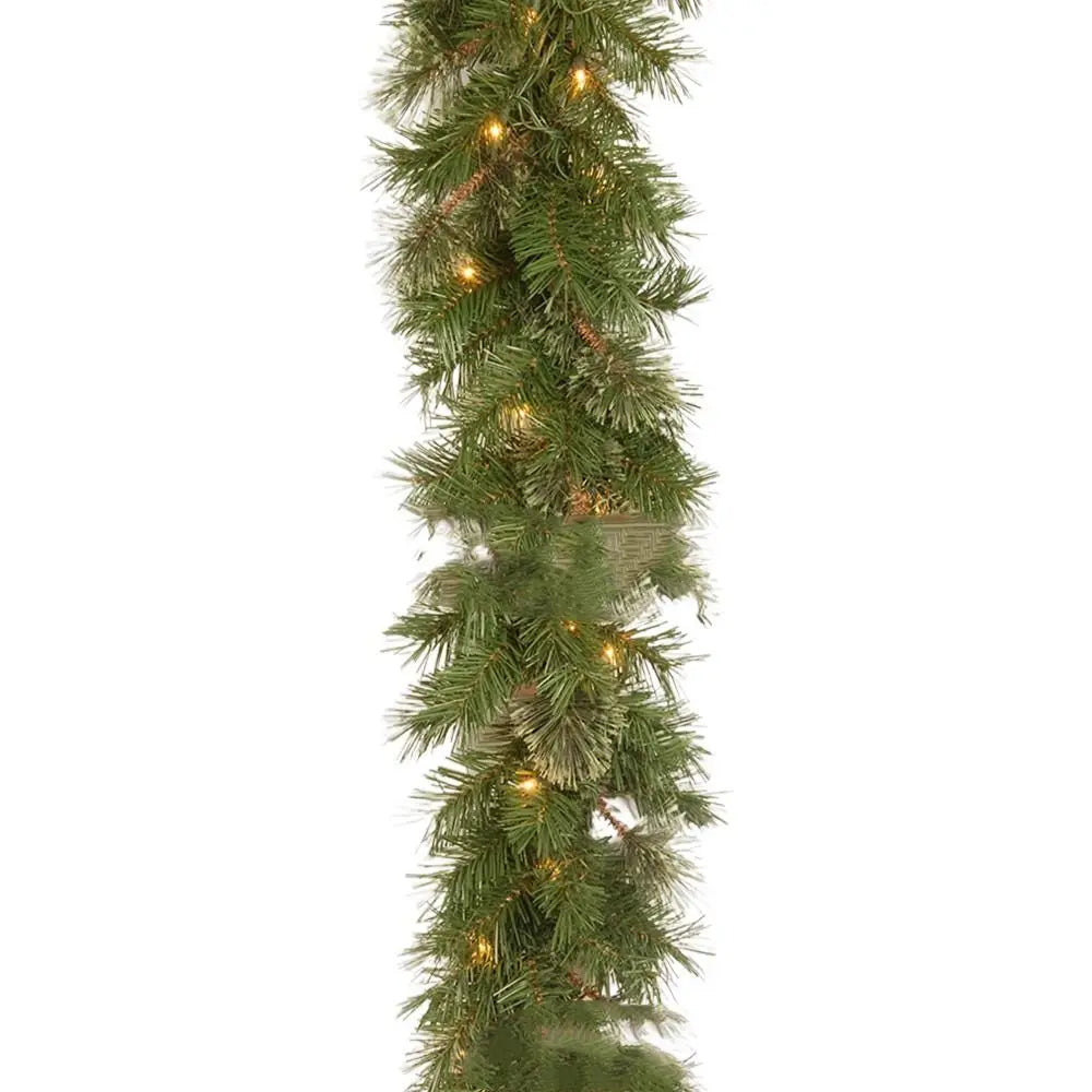 30 LED Lights Christmas Garland 180Cm/6 Feet Green Artificial Pine Tree Decor Pine Cone Berry Ornament