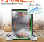 2 Person Steam Sauna Tent for Home, Portable Indoor Steam Sauna, Foldable Family Spa with Powerful Steam Heating and Transparent Door