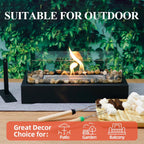 Tabletop Fire Pit - Stainless Steel Portable Fireplace with Cobblestone, Indoor Outdoor Decor, Gift for Christmas