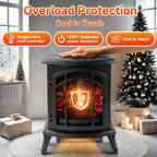 24" Electric Fireplace Heater Stove - Infrared Heater with Realistic LED 3D Flames and Remote Contro, Fire Place Electric, Fake Freestanding Fireplace for Indoor Use, Timer, 750 | 1500W