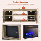 59'' Fireplace TV Stand W/ 25'' 1350W Electric Fireplace Heater