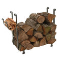 Handcrafted Large Rectangle Firewood Rack Hammered Steel