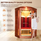 Corner Sauna for One Person Far Infrared Sauna Low-Emf African Mahogany Wood 1300W Indoor Saunas Wood Wax Oil on Outer Surface 37 * 37 * 71Inch