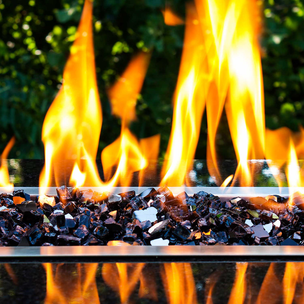 0.50" Black Reflective Fire Glass, 10 Lb