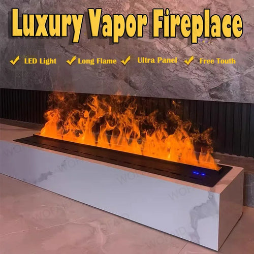 3D Atomized Fireplace with Colorful Steam Flame ECO Smart Home Indoor Decorative Water Vapor Mist Intelligent Electric Fireplace