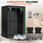 2 Person Steam Sauna Tent for Home, Portable Indoor Steam Sauna, Foldable Family Spa with Powerful Steam Heating and Transparent Door