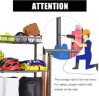 Garage Sports Equipment Storage, 2 Golf Bag Storage Stand and Other Sports Equipment Storage Rack, Garage Organizer System