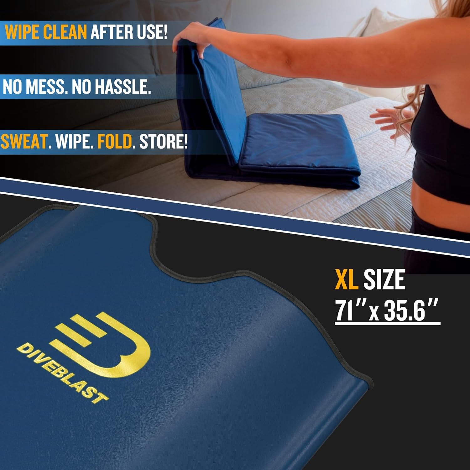 near Zero EMF Far Infrared Sauna Blanket for Home — 71”X 35.6” Portable Infrared Sauna Bag for Weight Loss and Detox — Detoxify, Cleanse and Burn up to 600 Calories per Session — Dark Blue