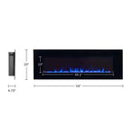 54 In. Wall Mounted LED Fire and Ice Electric Fireplace with Remote in Black