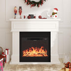 43" Electric Fireplace with Mantel, Freestanding Electric Fireplace Heater TV Stand with 23" Insert, Remote Control, Ajustable Flame and Timer, Fire Place Insert Heater for Living Room, White