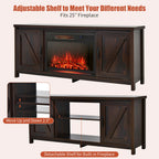 59'' Fireplace TV Stand W/ 25'' 1350W Electric Fireplace Heater