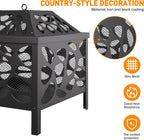 15.7 Inch Small Fire Pit for Outside, Outdoor Wood Burning Fire Pit, with Anti-Spark Mesh Guard, Small Bonfire Pit,Firepit Bowl for Patio Camping Backyard Deck Picnic Porch