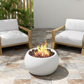 Bodhi 22 In. 40000 BTU Patio Mgo Lightweight Concrete Propane round Outdoor Fire Pit White