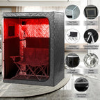Full Body Portable Personal Infrared Saunas for Home, 2 Person Sauna Tent, at Home Sauna, Portable Infrared Sauna Two-Person Sauna Tent with 2 Foldable Chairs, Remote Control