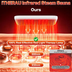 2 Person Infrared Sauna Box for Home, Portable Steam Sauna Room with 660Nm＆850Nm Red Light Therapy Lamp, 5-Layer Waterproof, 2 Steamers, 2 Folding Chair