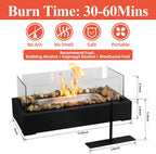 Tabletop Fire Pit - Stainless Steel Portable Fireplace with Cobblestone, Indoor Outdoor Decor, Gift for Christmas