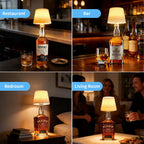 Wireless Bottle Lamp,Rechargeable RGB Linen Bottle Stopper Lamp Have 6000Mah Battery Continuous Use for 20-60 Hours，Suitable for Bedrooms Bars Living Rooms Table（2 Pack）