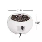 Bodhi 22 In. 40000 BTU Patio Mgo Lightweight Concrete Propane round Outdoor Fire Pit White