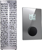 Steel 6.0 Kw Sauna Heater with UKU Wifi Control (Mirror), 330 Pounds of Rounded Olivine Stones Included (For Saunas up to 353 Cu Ft.)
