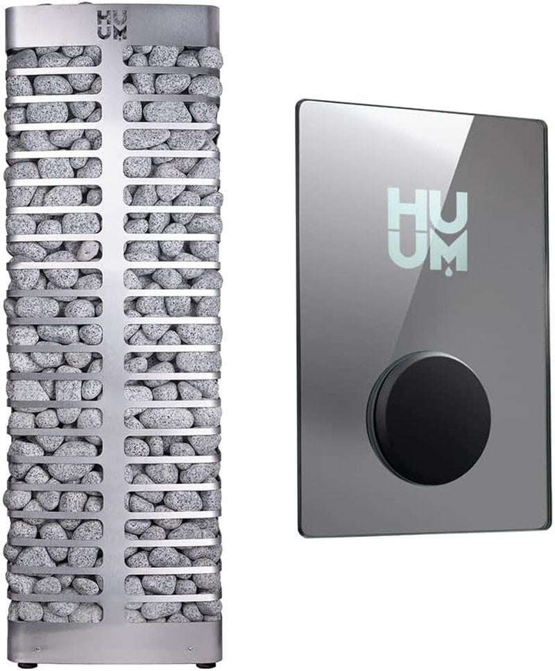 Steel 6.0 Kw Sauna Heater with UKU Wifi Control (Mirror), 330 Pounds of Rounded Olivine Stones Included (For Saunas up to 353 Cu Ft.)