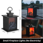 LED Fireplace Lamp Charcoal Flame Lantern Christmas Decoration Night Light for Home Courtyard Bedroom Living Room Tabletop
