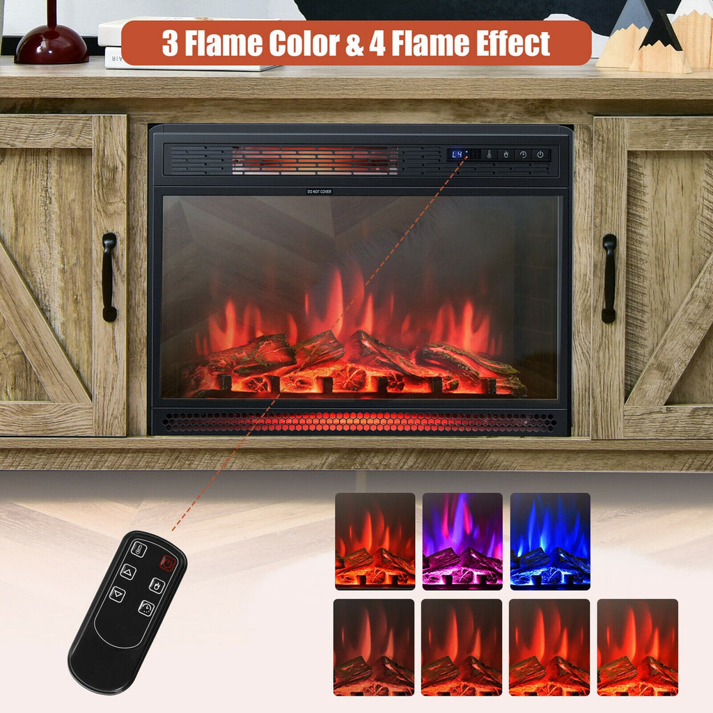 59'' Fireplace TV Stand W/ 25'' 1350W Electric Fireplace Heater