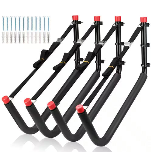 4-Pack 20.5 In. Kayaks Storage Racks, Wall Mount Canoe Hooks for Stand up Paddle Boards SUP Ski Snow Board
