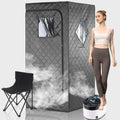 Full Size Home Sauna, Portable Steam Sauna for Home Spa, One Person Foldable Lightweight, Full Body Sauna Tent for Relaxation, 1500W & 4L Steamer Generator, Remote Control, Foldable Chair