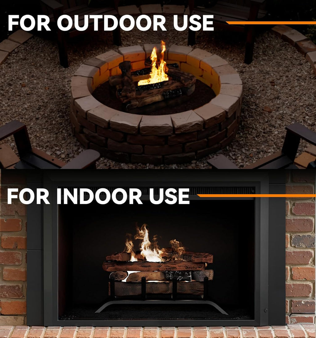 10 Pcs Ceramic Gas Fireplace Logs, Premium Heat-Resistant Wood Log Gas Realistic Logs for Indoor or Outdoor Fireplaces,Perfect for Holidays,Christmas Ambiance