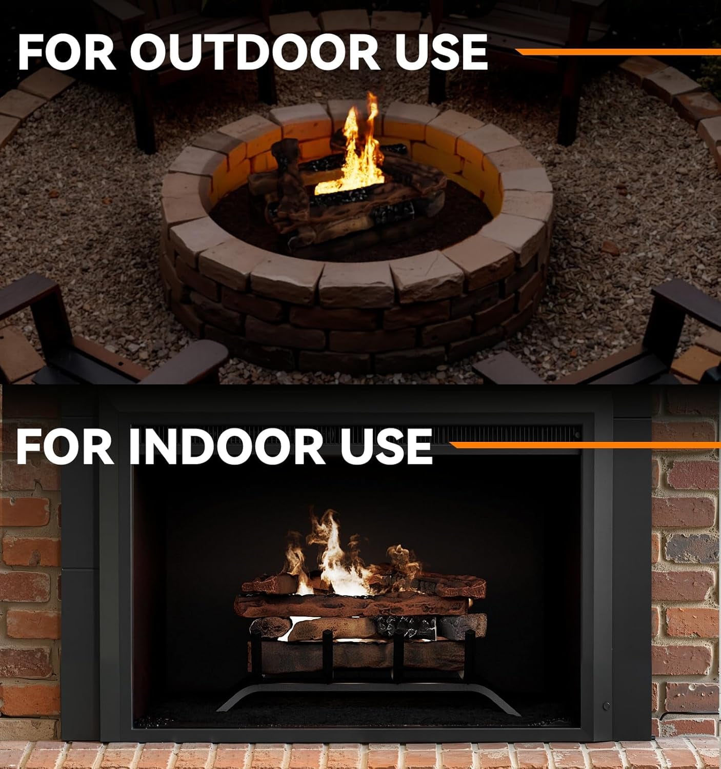 10 Pcs Ceramic Gas Fireplace Logs, Premium Heat-Resistant Wood Log Gas Realistic Logs for Indoor or Outdoor Fireplaces,Perfect for Holidays,Christmas Ambiance