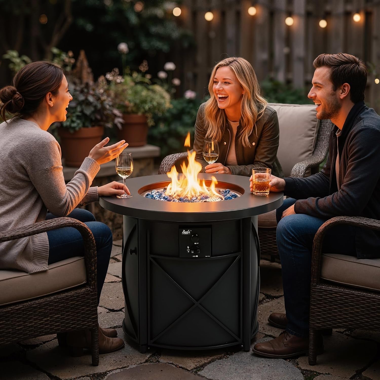50000 BTU Propane Fire Pit for Outdoor, 30 in Fire Pit Table Outdoor, round Firepits for outside Backyard, Patio