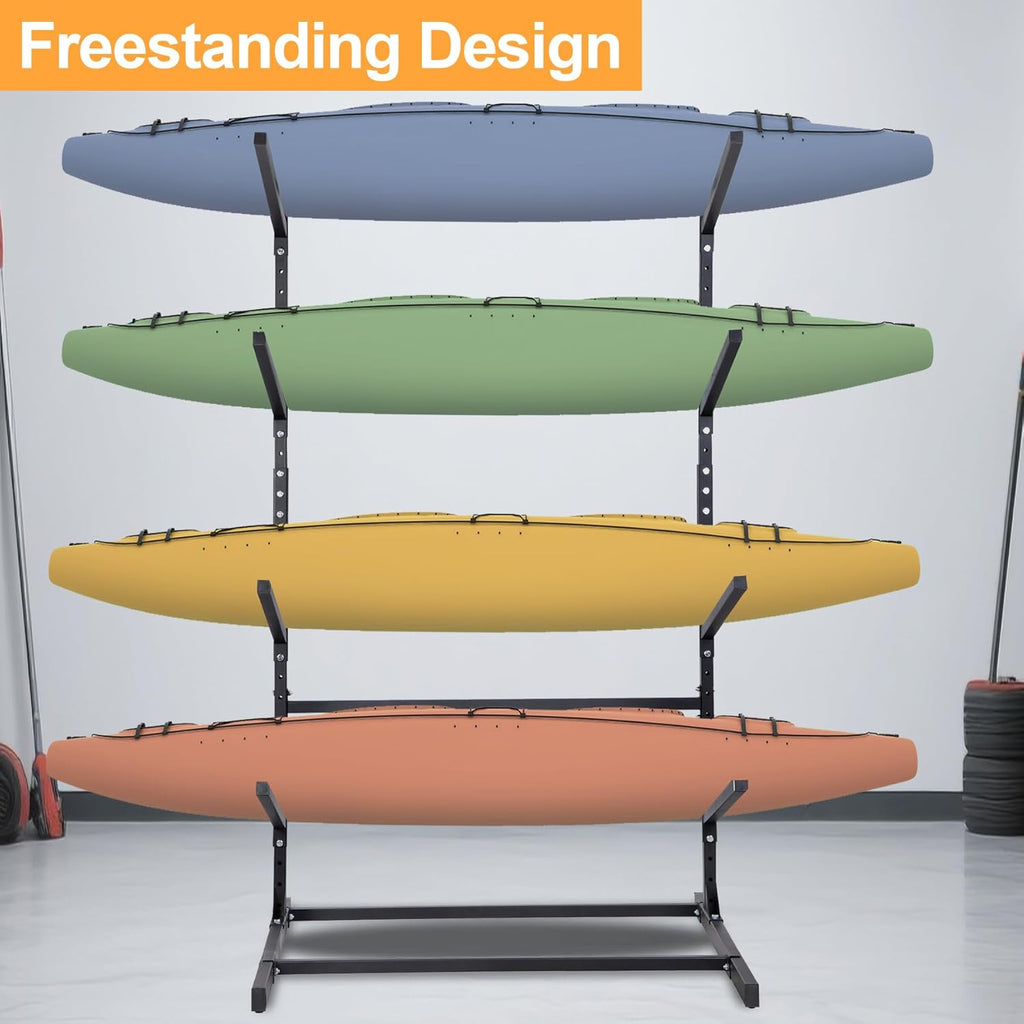 Kayak Storage Rack, Adjustable Kayak SUP Stand, Weatherproof and Heavy Duty Surfboard Storage Rack, Hold up Kayaks, Sups, Paddleboards, Canoes