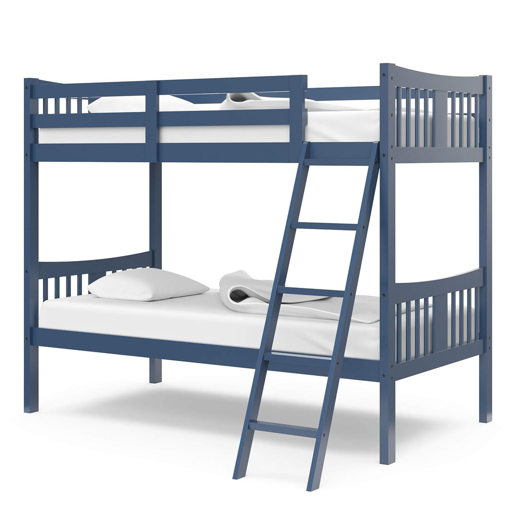 Caribou Bunk Bed Twin over Twin Bunk Bed (Navy) - GREENGUARD Gold Certified, Twin Bunk Beds for Kids, Converts to 2 Individual Twin Beds, Bunk Beds for Kids