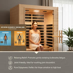 2 Person Far Infrared Sauna, 1800W Low EMF Wooden Infrared Sauna Room for Home, 8 Heating Panels Therapy Sauna with Hemlock Wood, Indoor Sauna Spa for Relaxation, Muscle Relief (Double Person Sauna)