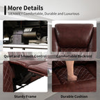Power Leather Recliner Sofa Set with LED Light,Reclining Sofa and Chair Set with Usb,Leather Couch Set for 3 Seater Couch with Coffee Table/Single Recliner 2 PCS for Living Room(Red,3+1)