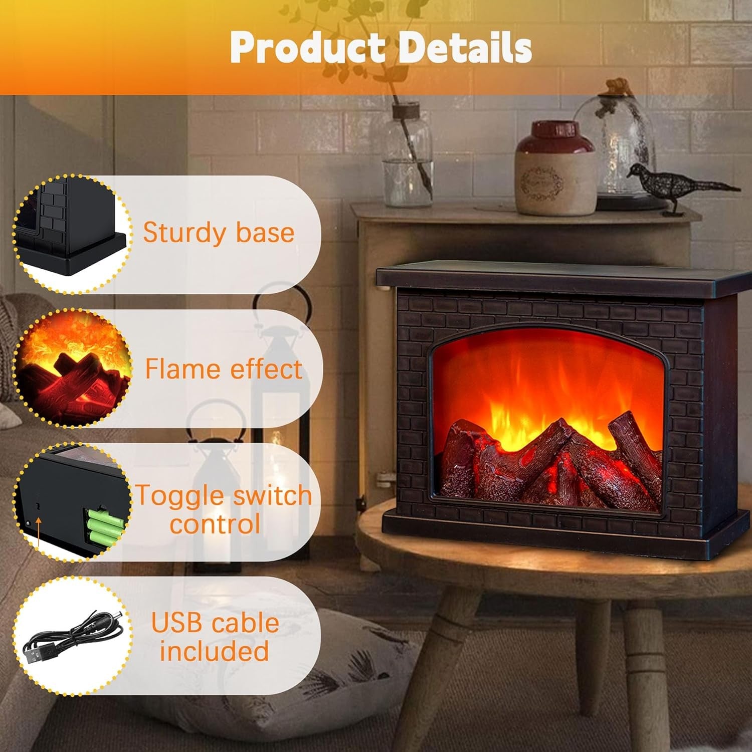 Fireplace Lanterns Decorative,Sma