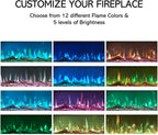 Electric Fire Place Heater for the Wall Mount, Living Room Black 30 Inches/12 Flame Colors