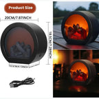 LED Fireplace Lamp Realistic Flame Battery USB Powered Vintage Style for Indoor Room Terrace Christmas Halloween Tabletop Decor