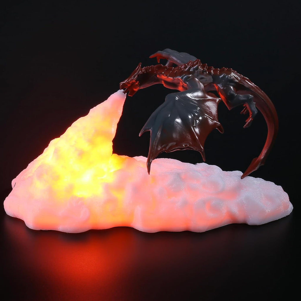 Fire Dragon Lamp Light, 3D Printed Night Light LED Moon Light Gift for Boys and Girls Bedroom Kids Room with USB Rechargeable (Fire Dragon)