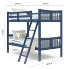 Caribou Bunk Bed Twin over Twin Bunk Bed (Navy) - GREENGUARD Gold Certified, Twin Bunk Beds for Kids, Converts to 2 Individual Twin Beds, Bunk Beds for Kids