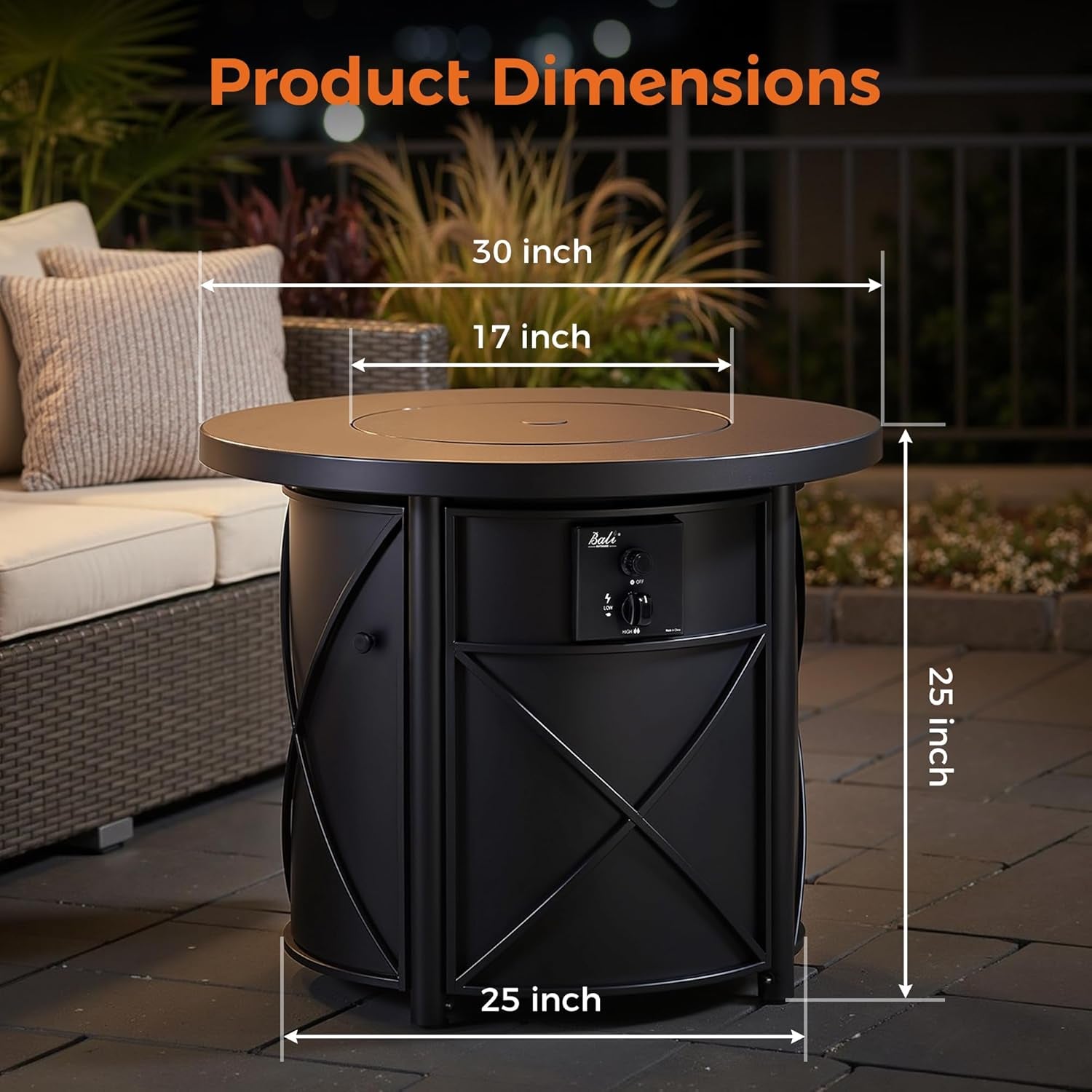 50000 BTU Propane Fire Pit for Outdoor, 30 in Fire Pit Table Outdoor, round Firepits for outside Backyard, Patio