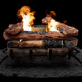 10 Pcs Ceramic Gas Fireplace Logs, Premium Heat-Resistant Wood Log Gas Realistic Logs for Indoor or Outdoor Fireplaces,Perfect for Holidays,Christmas Ambiance